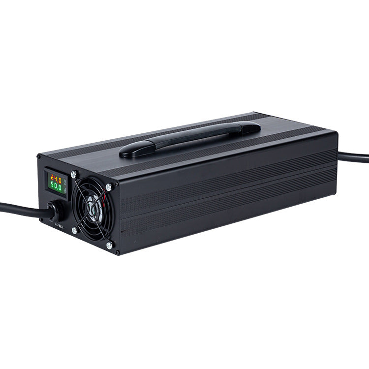 NOEIFEVO 24 V 5–50 A Strom einstellbares Blei-Säure-Batterieladegerät, LCD-Display, Schnellladegerät für Wohnmobil, Trolling-Motor, Boot und Wohnwagen