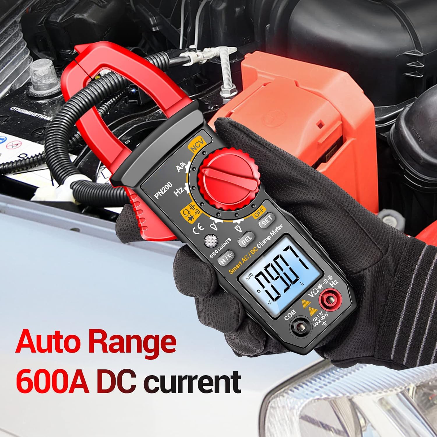 Multimeter Stromzange,4000 Counts TRMS Auto Range Strommesszange mit Wechselstrom/Gleichstrom Strom,Spannung,Widerstand,Kapazität,Durchgang,berührungslose Spannungserkennung Werkzeug