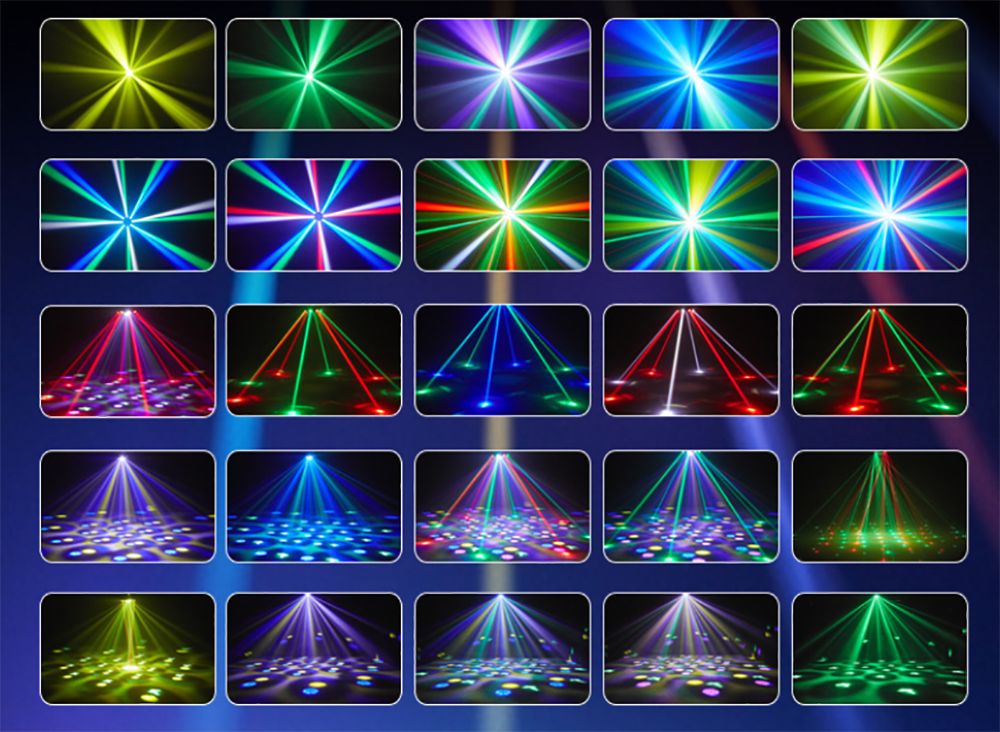 180W 8-Arm-Beam-Partylicht Bühnenbeleuchtung, 4-in-1 RGBW LED-Effektleuchte DMX512 für DJ, Disco-Party, KTV, Konzert, Nachtclub