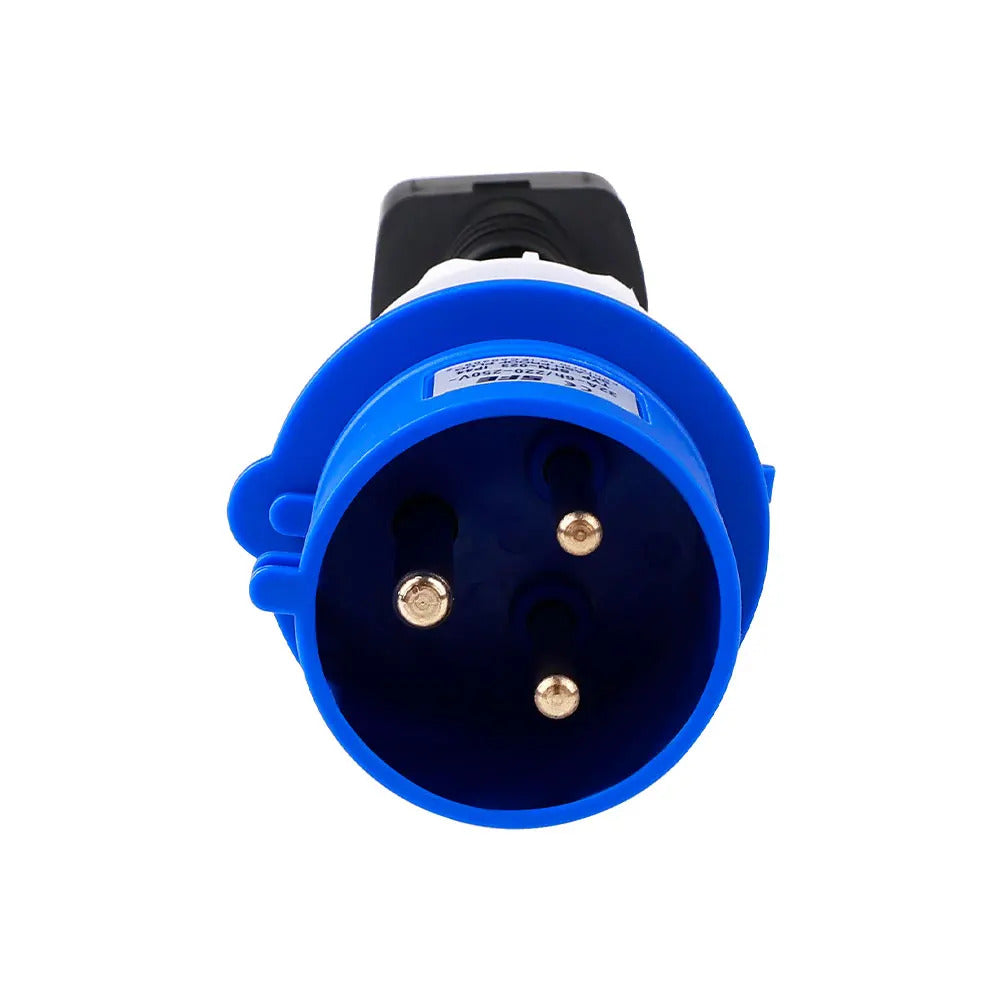 Adapter zasilania niebieski jednofazowy CEE32A, kompatybilny z Tesla Model X, S, Y oraz ładowarką EV drugiej generacji.