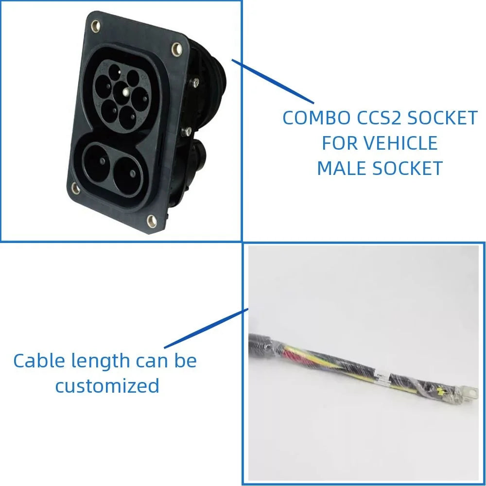 Gniazdo CCS2 Combo EV do samochodu elektrycznego EVSE, gniazdo 80A/125A/150A/200A CCS2