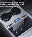 Chargeur rapide pour console centrale – Station de charge USB-C & Hub répartiteur USB, compatible avec Tesla M3/Y (Highland 2024–2025 & Standard 2021–2024), adaptateur intelligent avec câble d'extension d'alimentation