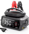 מטען סוללות אוניברסלי לרכב NOEIFEVO 6V 10A / 12V 35A / 24V 18A עבור סוללות ליתיום, LiFePO4, עופרת-חומצה, AGM וסוללות רטובות, מטען תחזוקה חכם ב-9 שלבים עם 3 הגדרות זרם