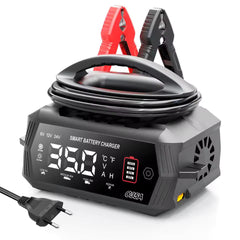 מטען סוללות אוניברסלי לרכב NOEIFEVO 6V 10A / 12V 35A / 24V 18A עבור סוללות ליתיום, LiFePO4, עופרת-חומצה, AGM וסוללות רטובות, מטען תחזוקה חכם ב-9 שלבים עם 3 הגדרות זרם