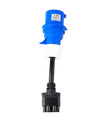 Adapter zasilania niebieski jednofazowy CEE32A, kompatybilny z Tesla Model X, S, Y oraz ładowarką EV drugiej generacji.