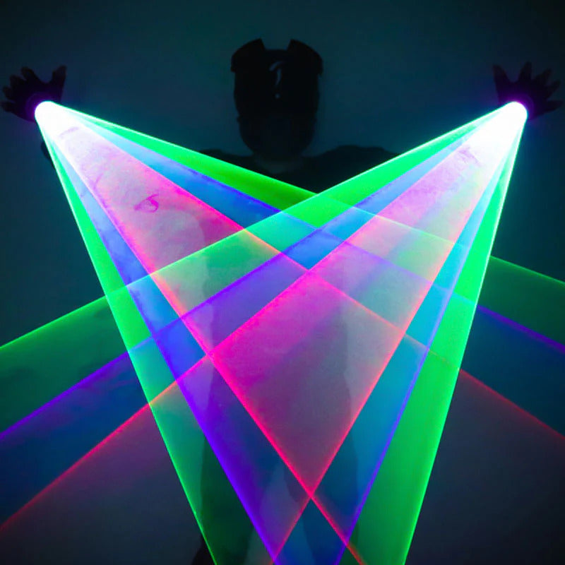 RGB Laser handschuhe, Party Laser handschuhe, rotierende Laser handschuhe, Sternenhimmel-Laserhandschuhe, geeignet für Nachtclubs, Bars und Bühnenbeleuchtung