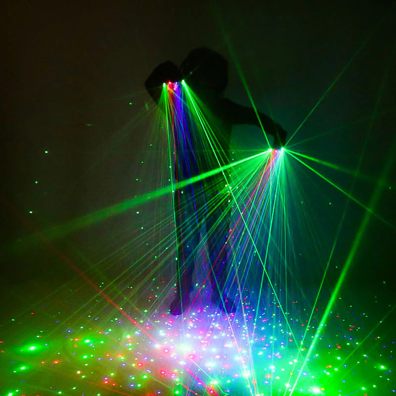 RGB Laser handschuhe, Party Laser handschuhe, rotierende Laser handschuhe, Sternenhimmel-Laserhandschuhe, geeignet für Nachtclubs, Bars und Bühnenbeleuchtung