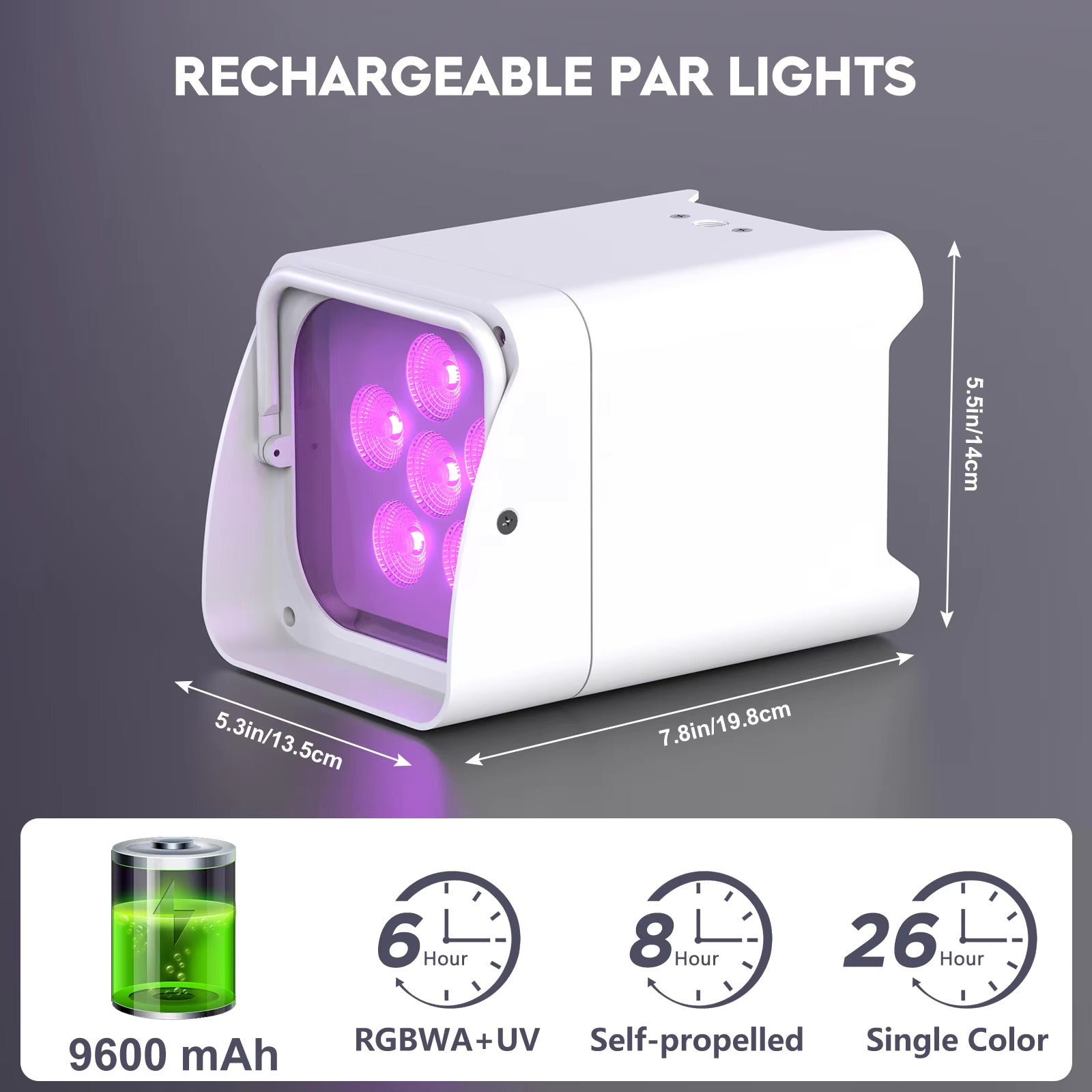 4 Stück RGBWA+UV LED Par Scheinwerfer Partybeleuchtung mit Tasche 6x18W DMX Bühnenbeleuchtung Wiederaufladbar Eingebauter Akku Kabellose Par Leuchte Farblicht
