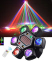 80W RGBW LED Moving Head Partylicht, 4-in-1 Mini Sechsarmiger Beam Strobe Effekt, DJ Bar Bühnenbeleuchtung mit Fernbedienung, DMX 512 Unterstützung