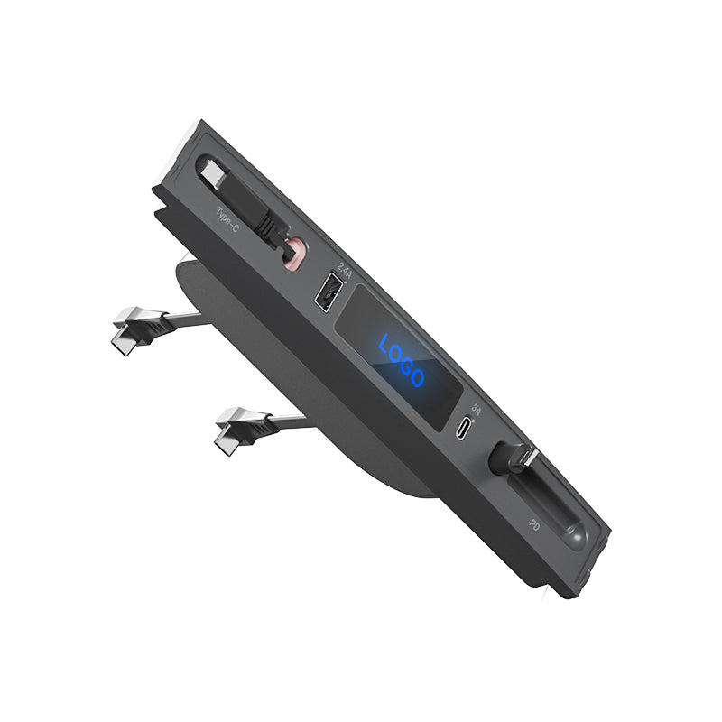 Chargeur rapide pour console centrale – Station de charge USB-C & Hub répartiteur USB, compatible avec Tesla M3/Y (Highland 2024–2025 & Standard 2021–2024), adaptateur intelligent avec câble d'extension d'alimentation
