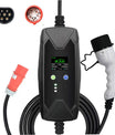 Mobile EV Wallbox, 11KW Typ2 3-phasig CEE16A Einstellbarer Ladeleistung EV Ladegerät, 5m EV Ladekabel für Model Y/3, ID.3/4/5, MG4, EX30, e-up, e-tron, Zoe und andere EV