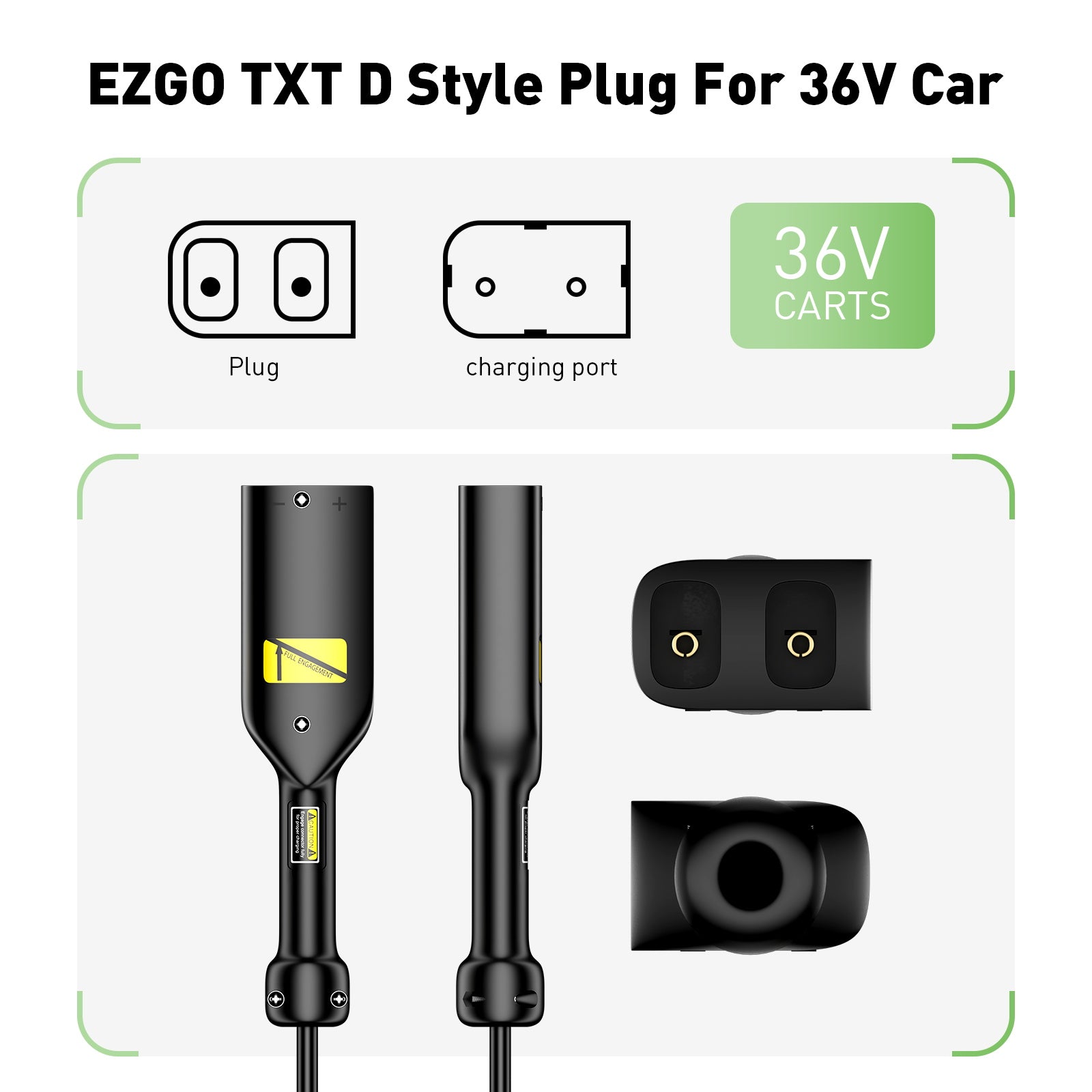 NOEIFEVO Chargeur de batterie pour voiturette de golf 36 V 25 A avec prise EZGO TXT D pour batteries au plomb, AGM, Gel