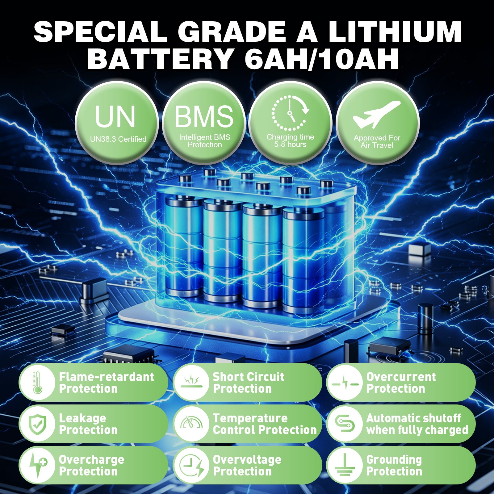 Elektrische rolstoel – 13.6kg, 300W motor, afneembare lithium-accu, elektromagnetische rem, 100kg draagvermogen, lichte elektrische opvouwbare rolstoel ideaal voor reizen & dagelijks gebruik