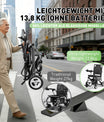 Elektrische rolstoel – 13.6kg, 300W motor, afneembare lithium-accu, elektromagnetische rem, 100kg draagvermogen, lichte elektrische opvouwbare rolstoel ideaal voor reizen & dagelijks gebruik