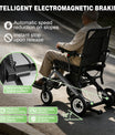 Elektrische rolstoel – 13.6kg, 300W motor, afneembare lithium-accu, elektromagnetische rem, 100kg draagvermogen, lichte elektrische opvouwbare rolstoel ideaal voor reizen & dagelijks gebruik