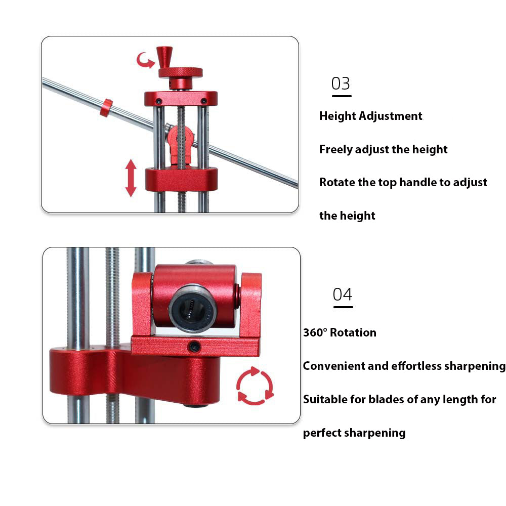 NOEIFEVO Système flip rotatif à 360° pour couteaux à angle fixe - Kit professionnel de aiguiseur de couteaux avec pierres à aiguiser - Outil de maintien pour accessoires de meulage