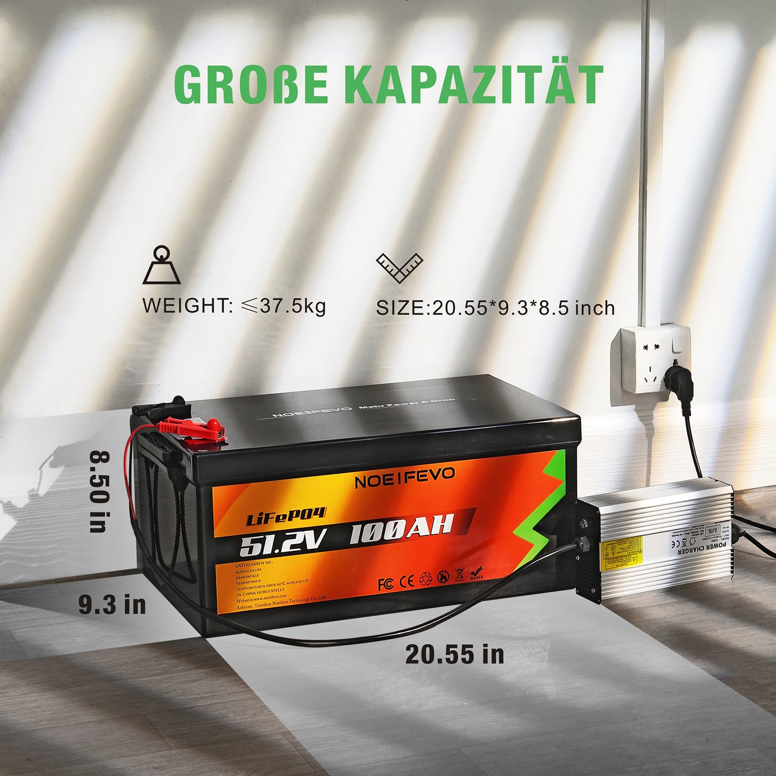 NOEIFEVO D48100 51.2V 100AH ​​​​batterie lithium fer phosphate batterie LiFePO4 avec 100A BMS 