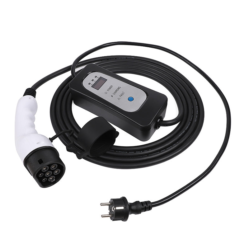 10Meters Portable Type 2 3.7KW 16A EV Charger, Home EV Charging Cable with Schuko